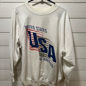 Vintage USA Graphic White Sweatshirt